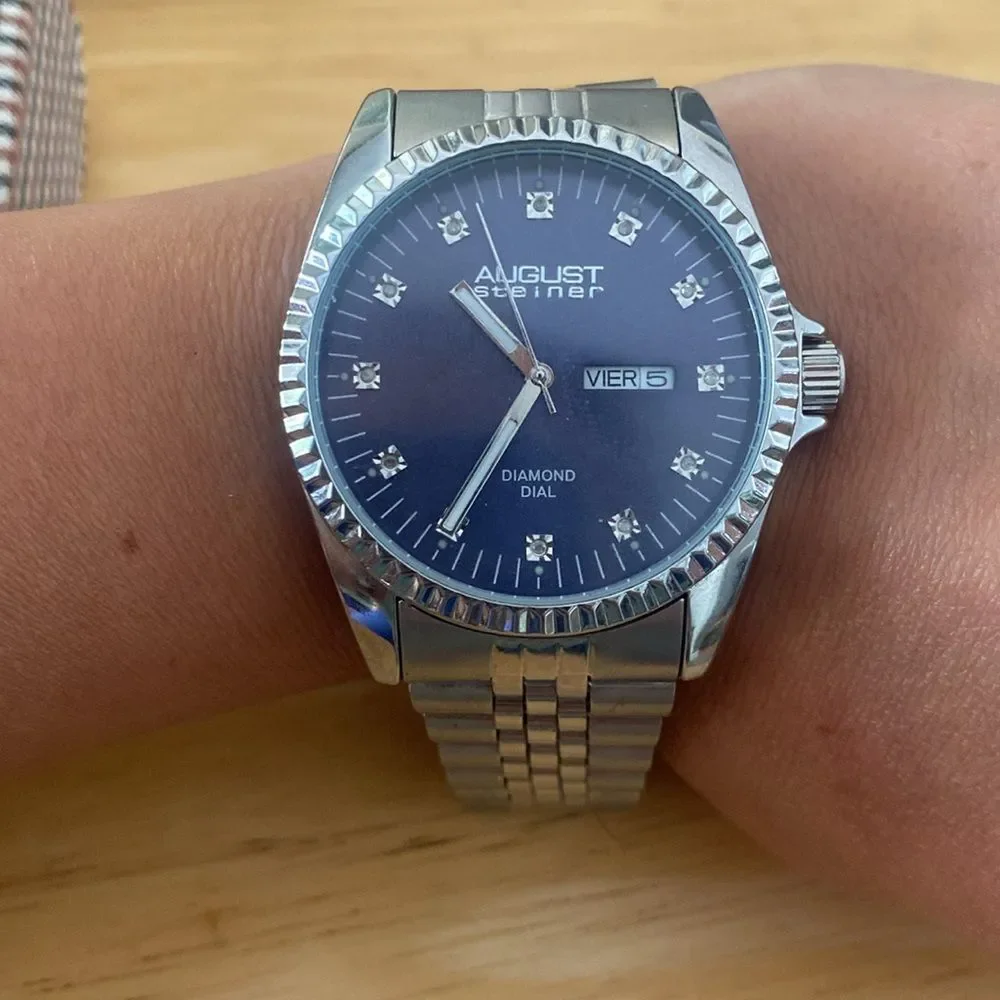 August Steiner Diamond Blue Dial Men's Watch AS8169BU